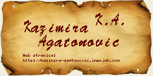 Kazimira Agatonović vizit kartica